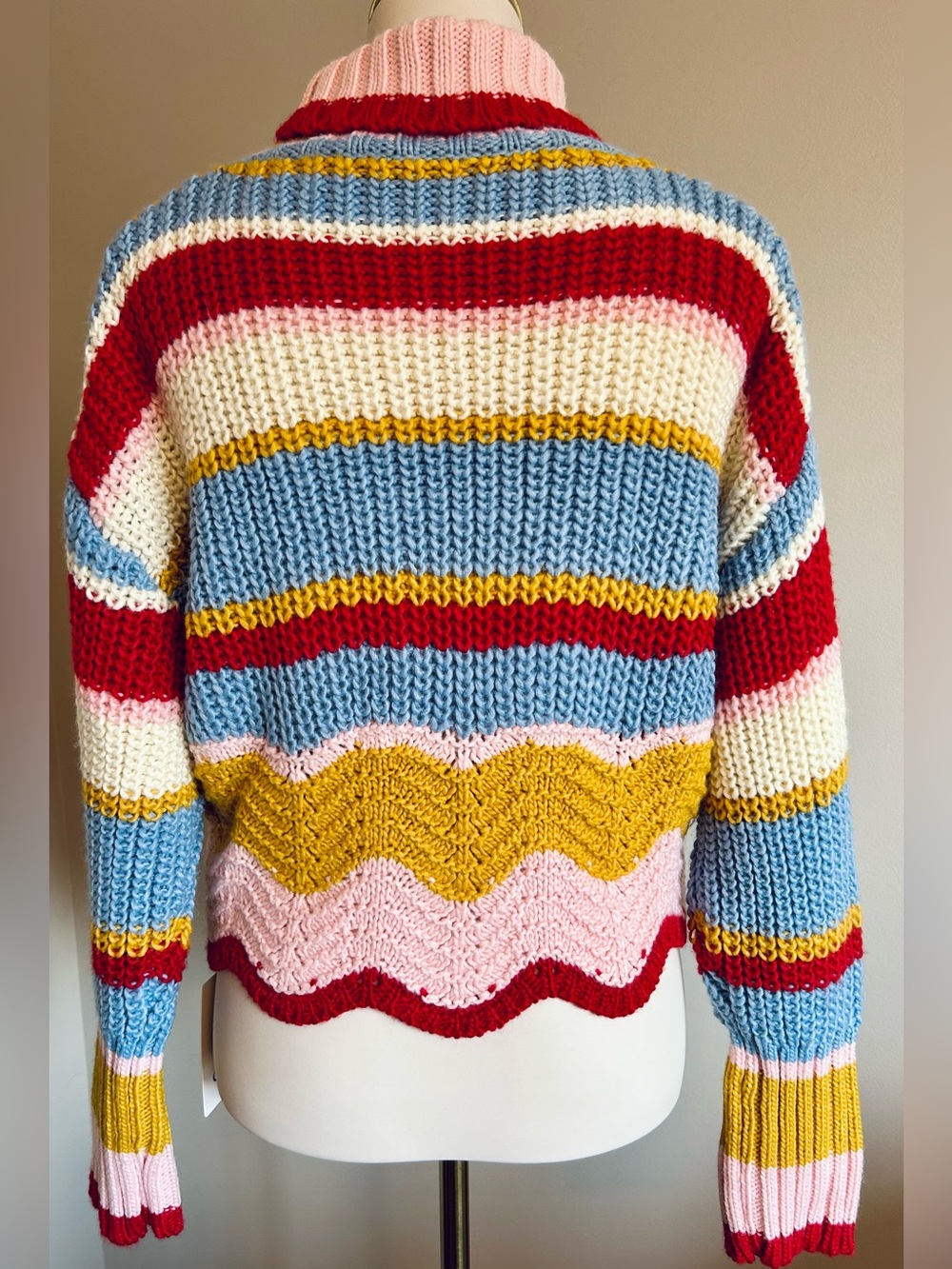 NWT - Cider Striped Turtleneck w Scalloped Hem - Oversized. - Picture 10 of 15